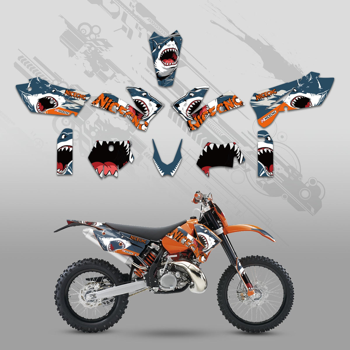 Motorcycle Full Graphics Decals Stickers Kit For KTM EXC 2005-2007