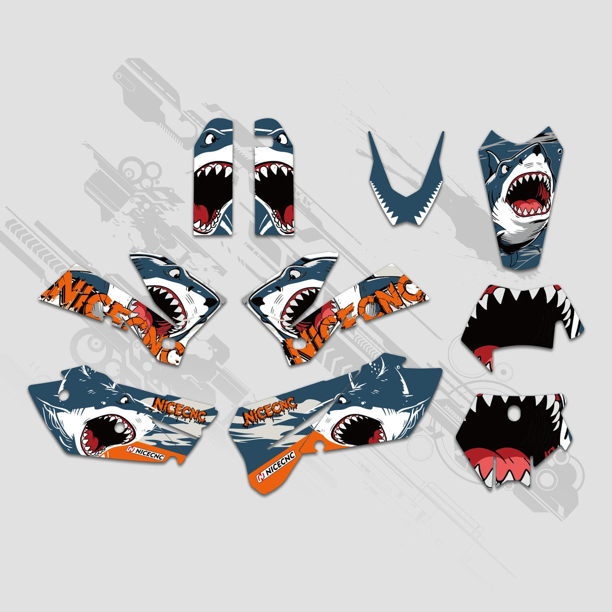 Motorcycle Full Graphics Decals Stickers Kit For KTM EXC 2005-2007