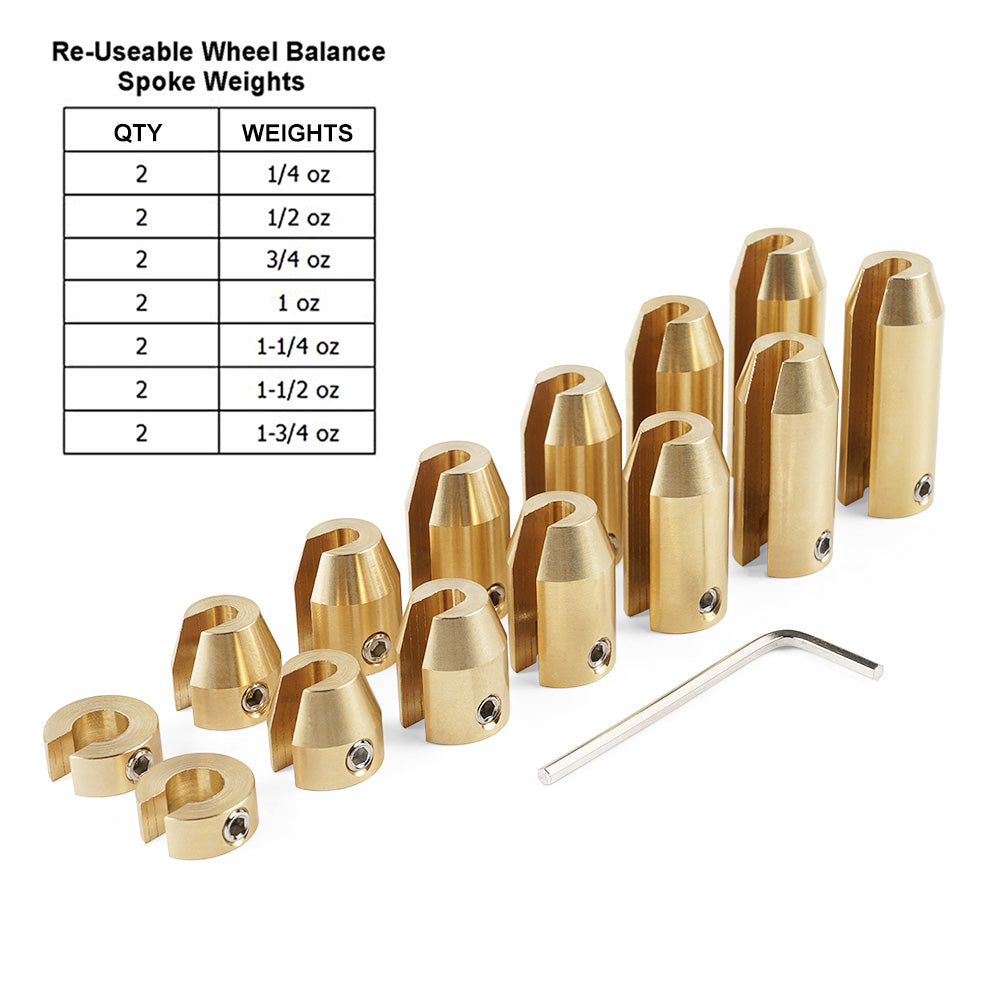 Universal Reusable Brass Wheel Tire Spoke Balance Weights Kit For Harley KTM BMW