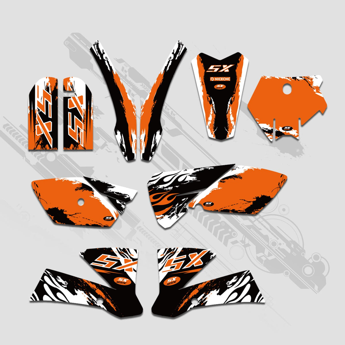 Motorcycle Full Graphics Decals Stickers Set For KTM SX 85-105 2003-2005