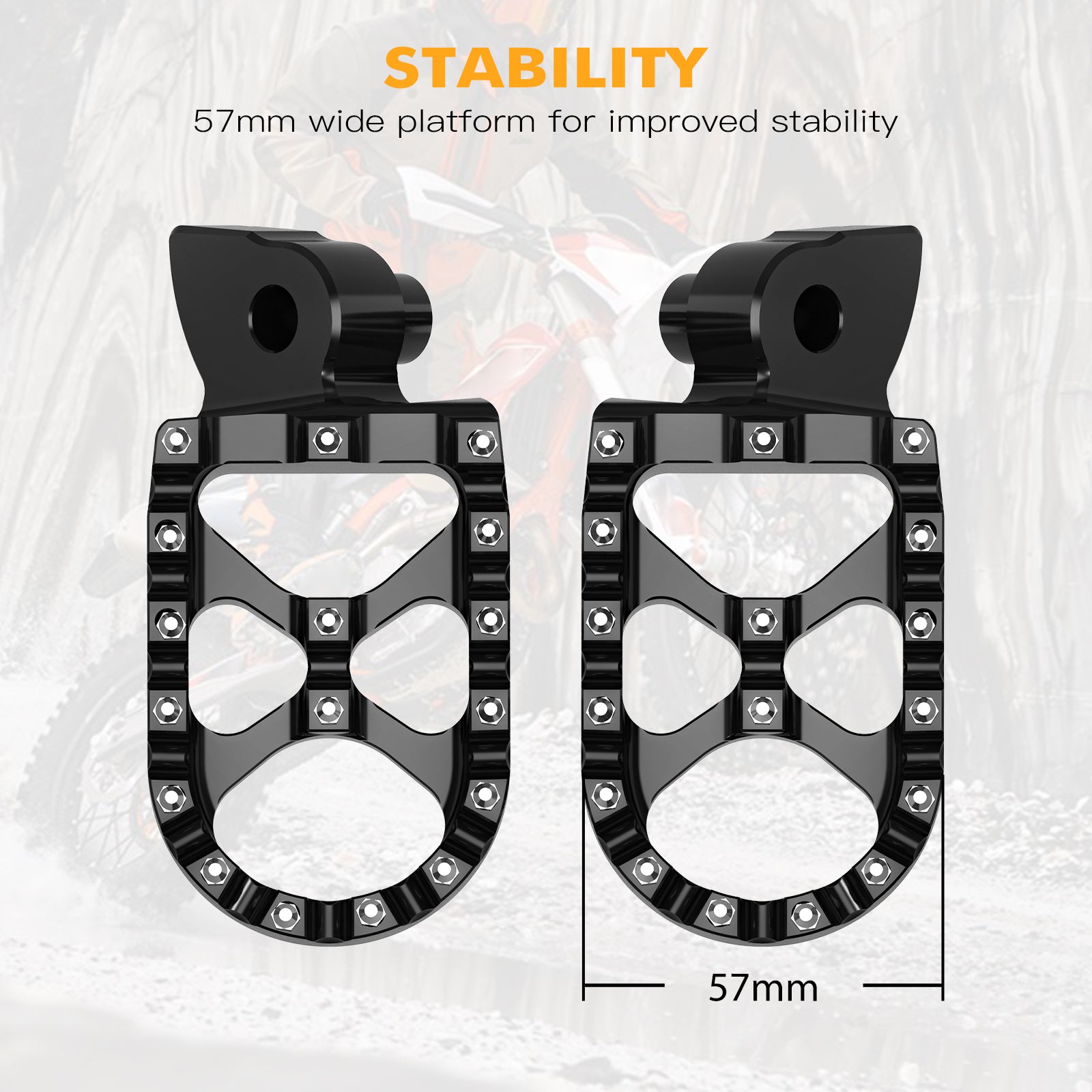 Wide Forged Motorcycle Foot Pegs Pedal For Yamaha YZ65 YZ85 YZ125 YZ250 YZ450F WR250F Position 7