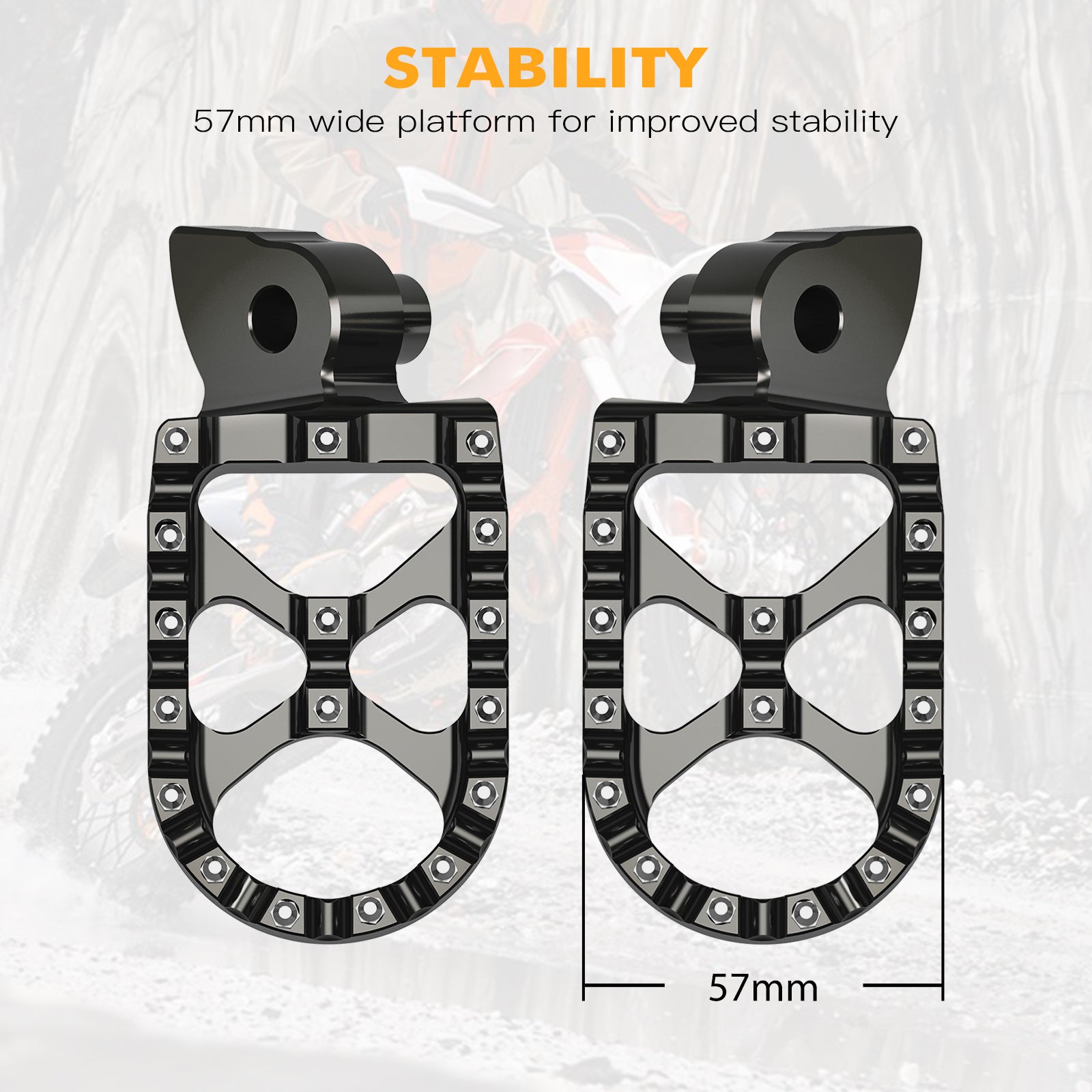 Wide Forged Motorcycle Foot Pegs Pedal For Yamaha YZ65 YZ85 YZ125 YZ250 YZ450F WR250F Position 13