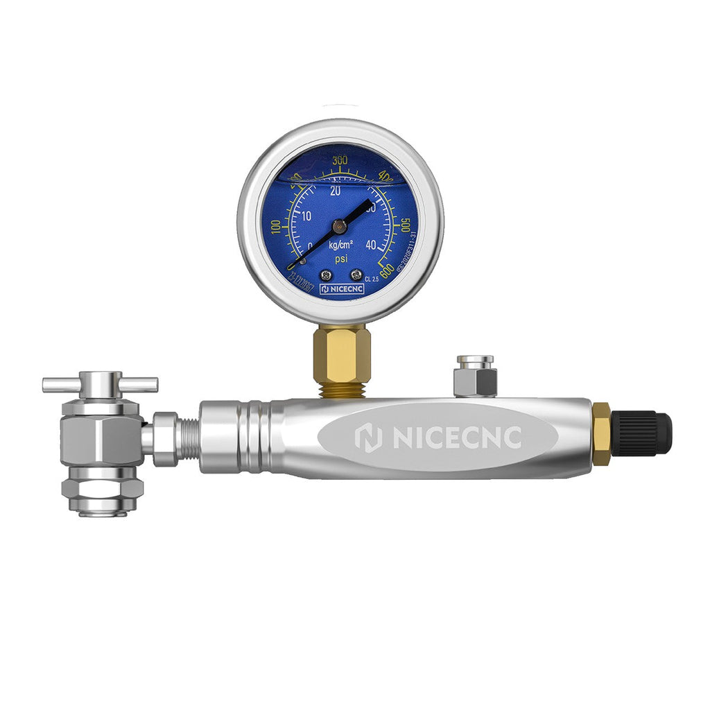 600PSI Regulator Kit No Loss Chuck Nitrogen Filling Tool For Schrader Valve Shock Off-Road Bikes, ATVs, UTVs