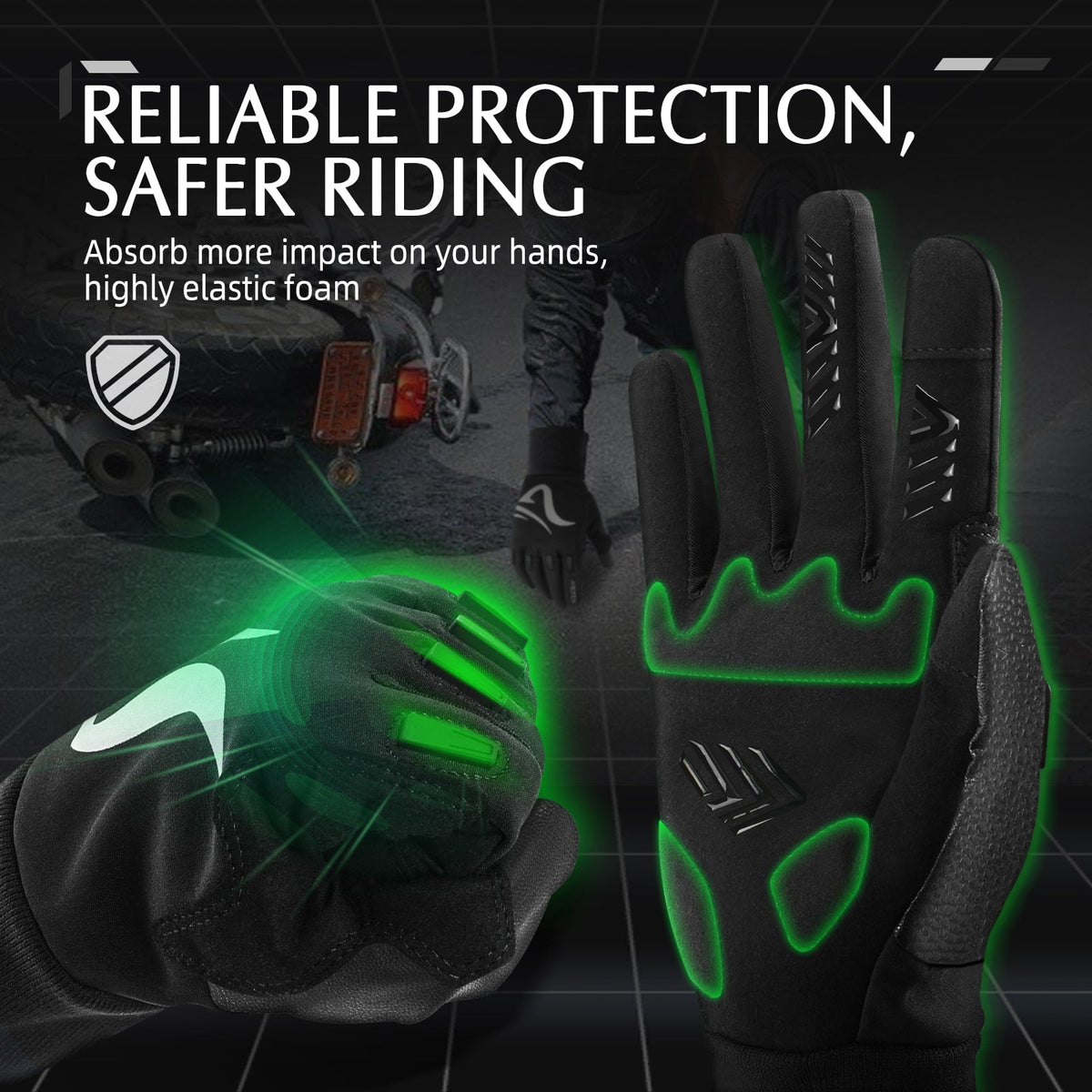Arcfox Motorcycle Off-road Riding Gloves Non-slip Shock Absorption Warm Lining Fall Winter