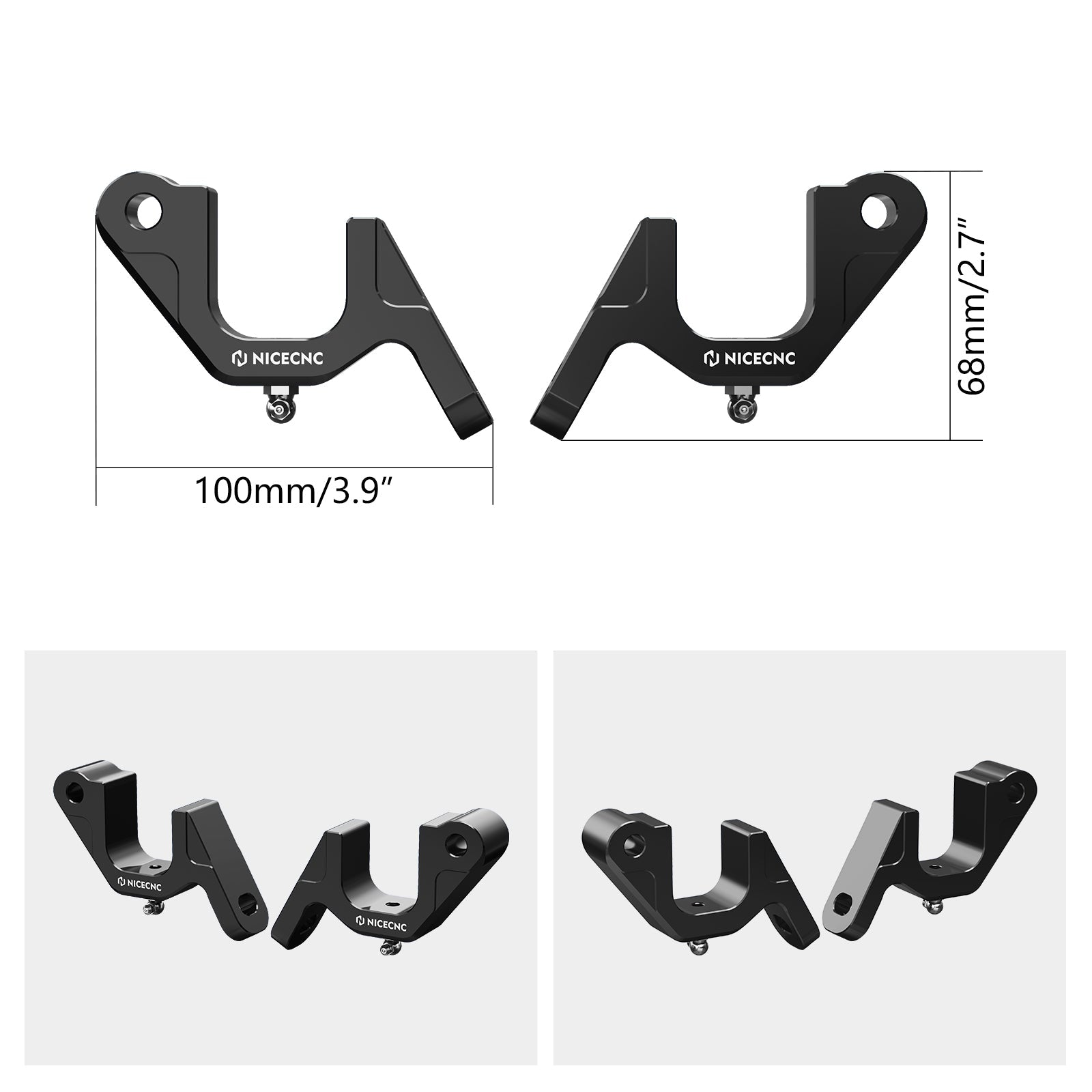 Front Sway Bar Mounting Brackets For Polaris RZR XP 1000 2015-2024 General 1000