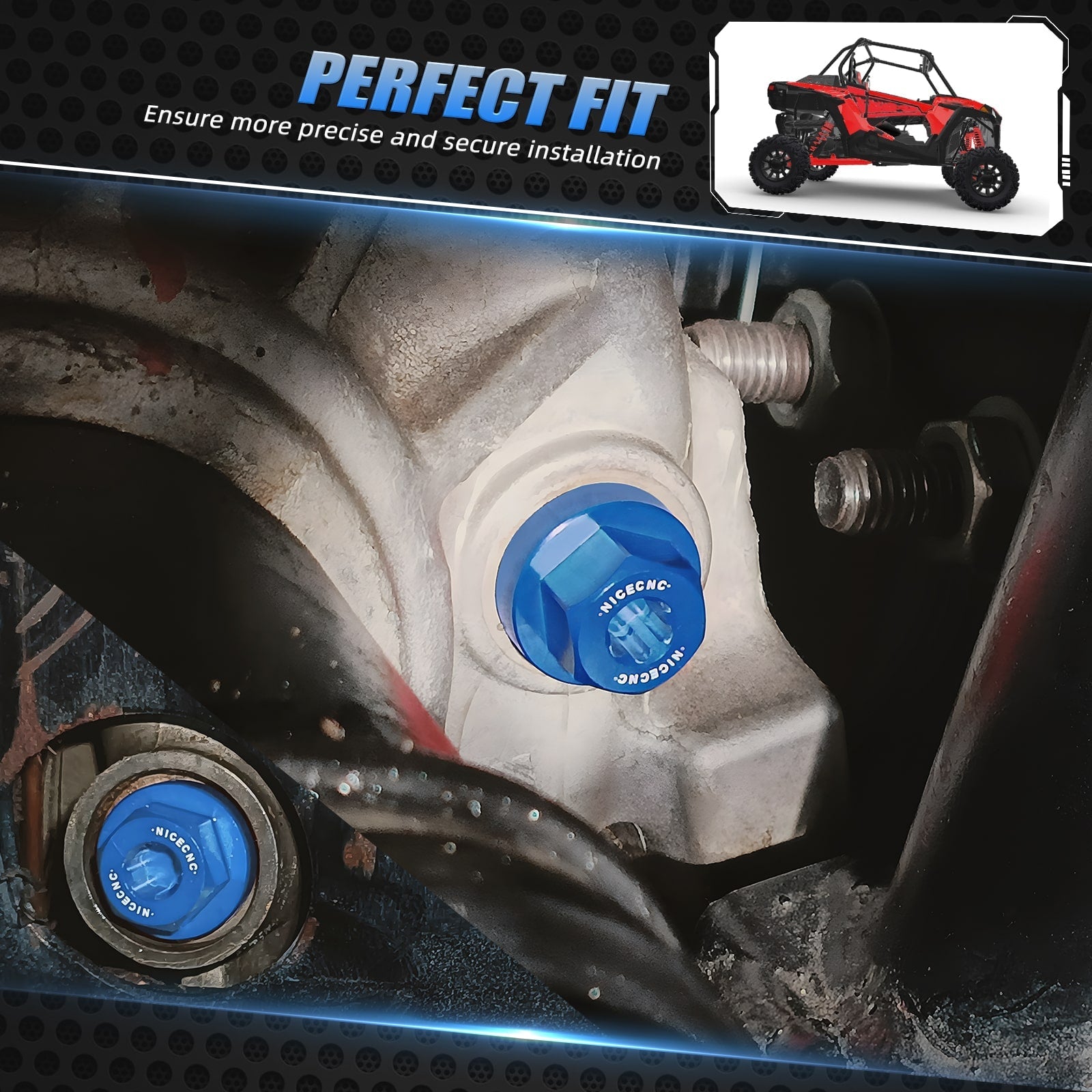 Front Differential Fill Drain Plug Kit For Polaris RZR XP 4 Turbo General 1000