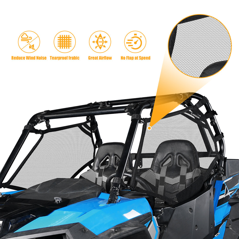 UTV Side Window Nets Roll Cage Mesh For Polaris RZR XP 1000 570 900 800 Turbo