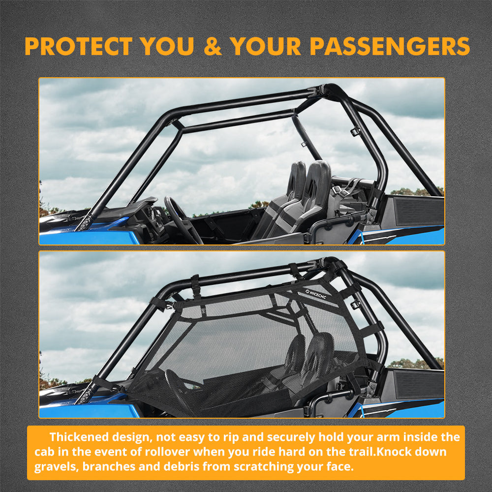 UTV Side Window Nets Roll Cage Mesh For Polaris RZR XP 1000 570 900 800 Turbo