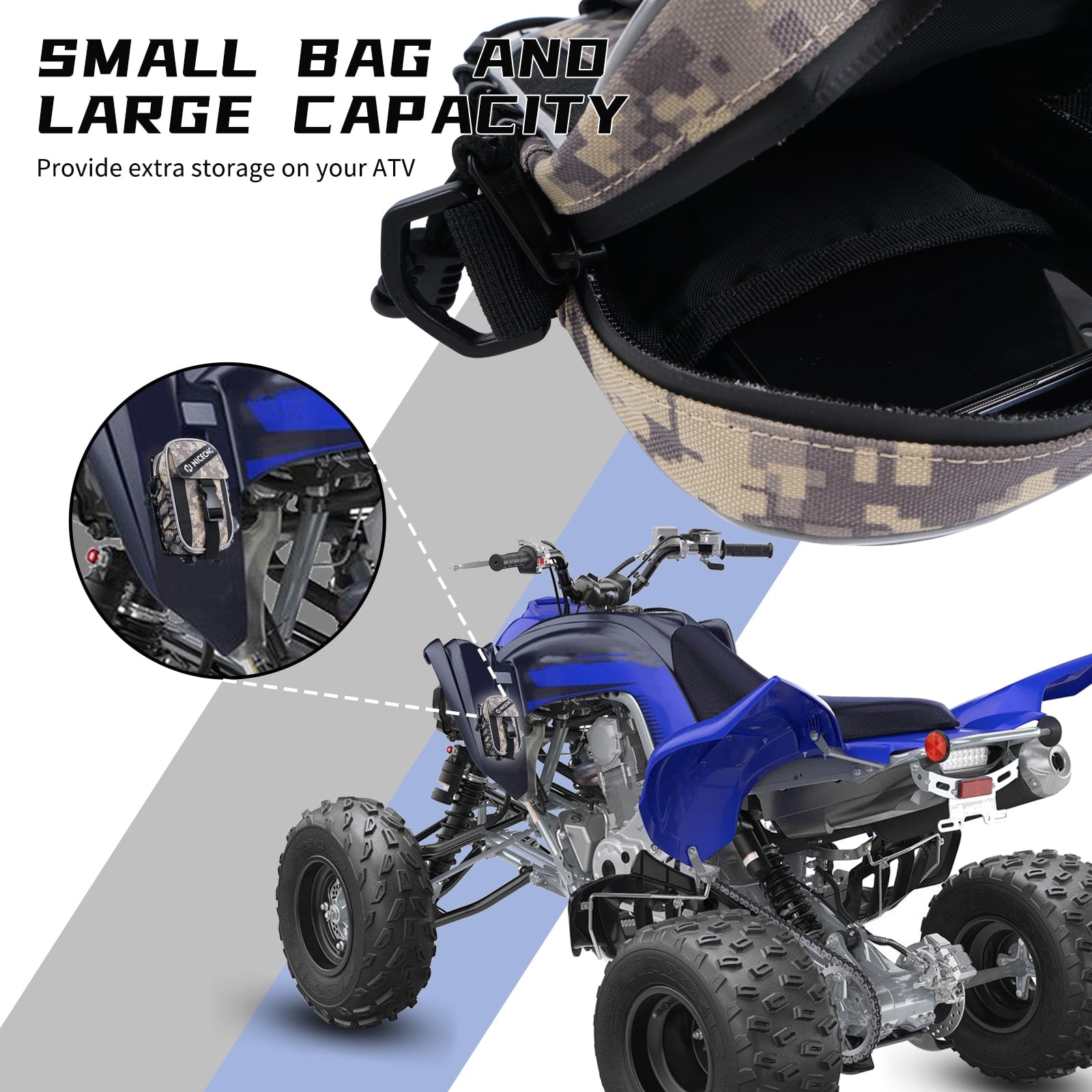 ATV Front Fender Storage Bag For Yamaha Raptor 700 700R 2006-2024