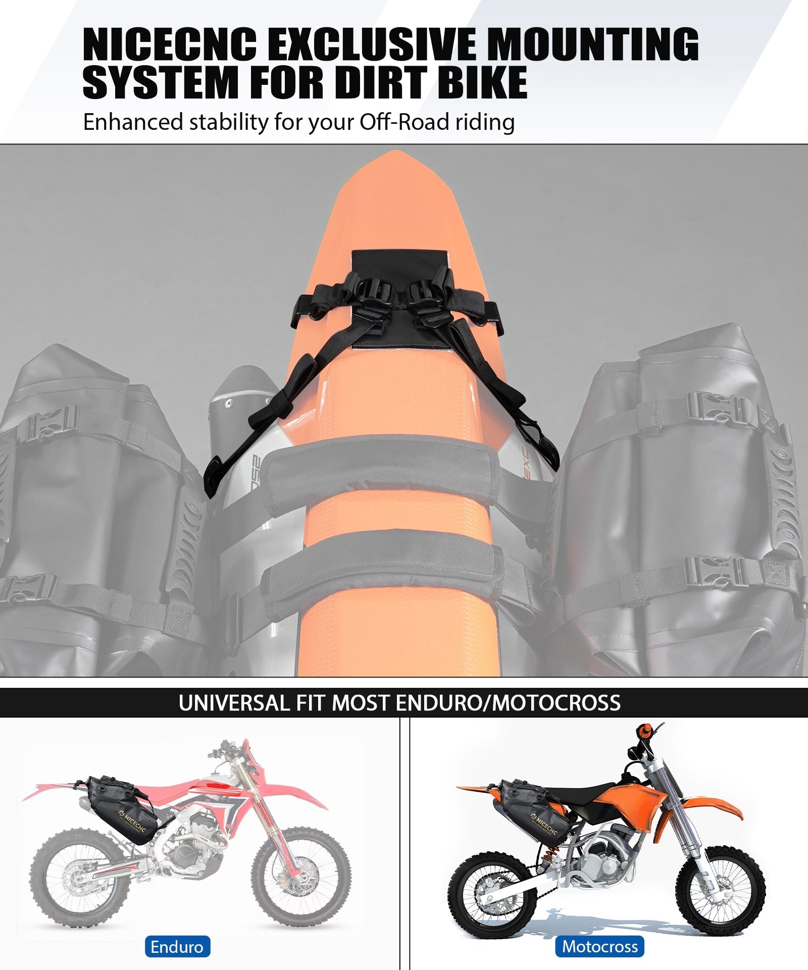 Universal Saddlebags 28L Waterproof For Adventure Sport Motorcycle Racks