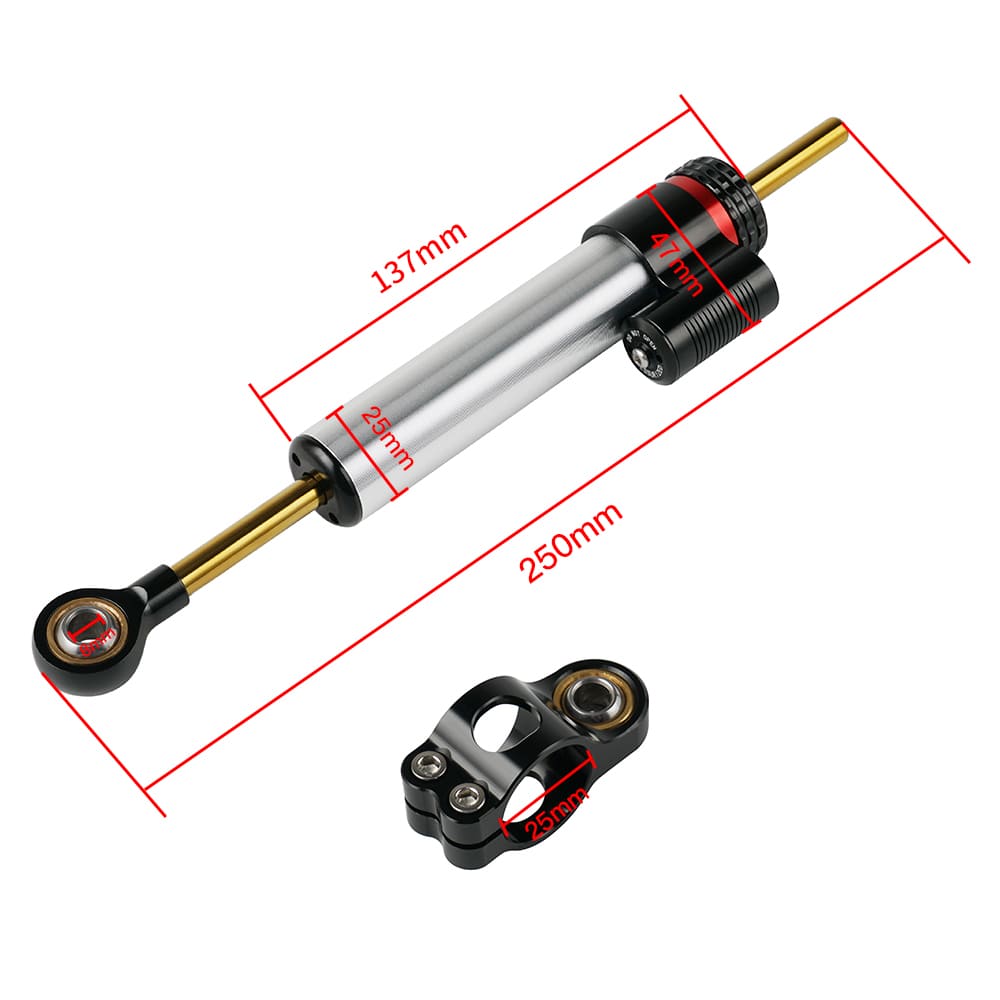 Aluminum Steering Damper Adjustable For Street & Powersport Motorcycles Position 8