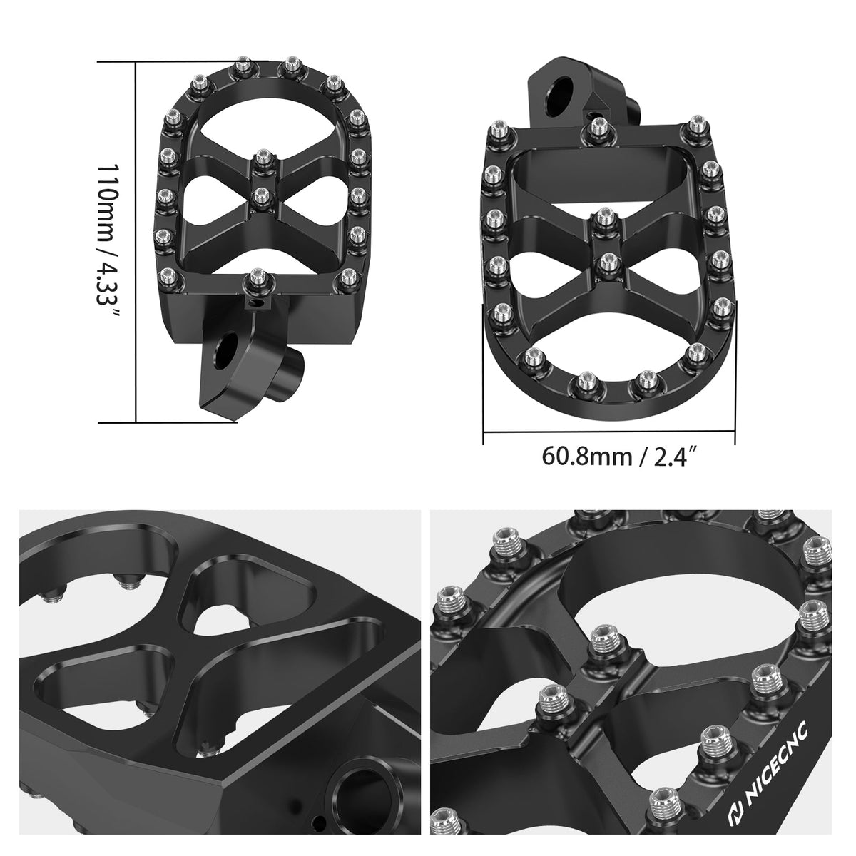 Enlarged Footpegs + Lowered Foot Peg Brackets For Suzuki DR650 S / SE 1996-2025