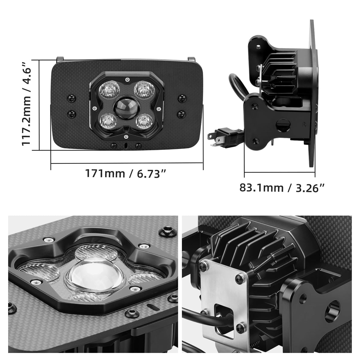 Plug & Play Rally Headlight Kit Dual Output 40W / 50W For Suzuki DR650 S 2001-2026