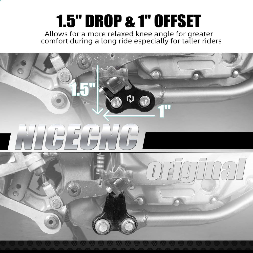 Lowered Lowering Footpeg Mounts Brackets For Suzuki DR650 S / SE 1996-2025