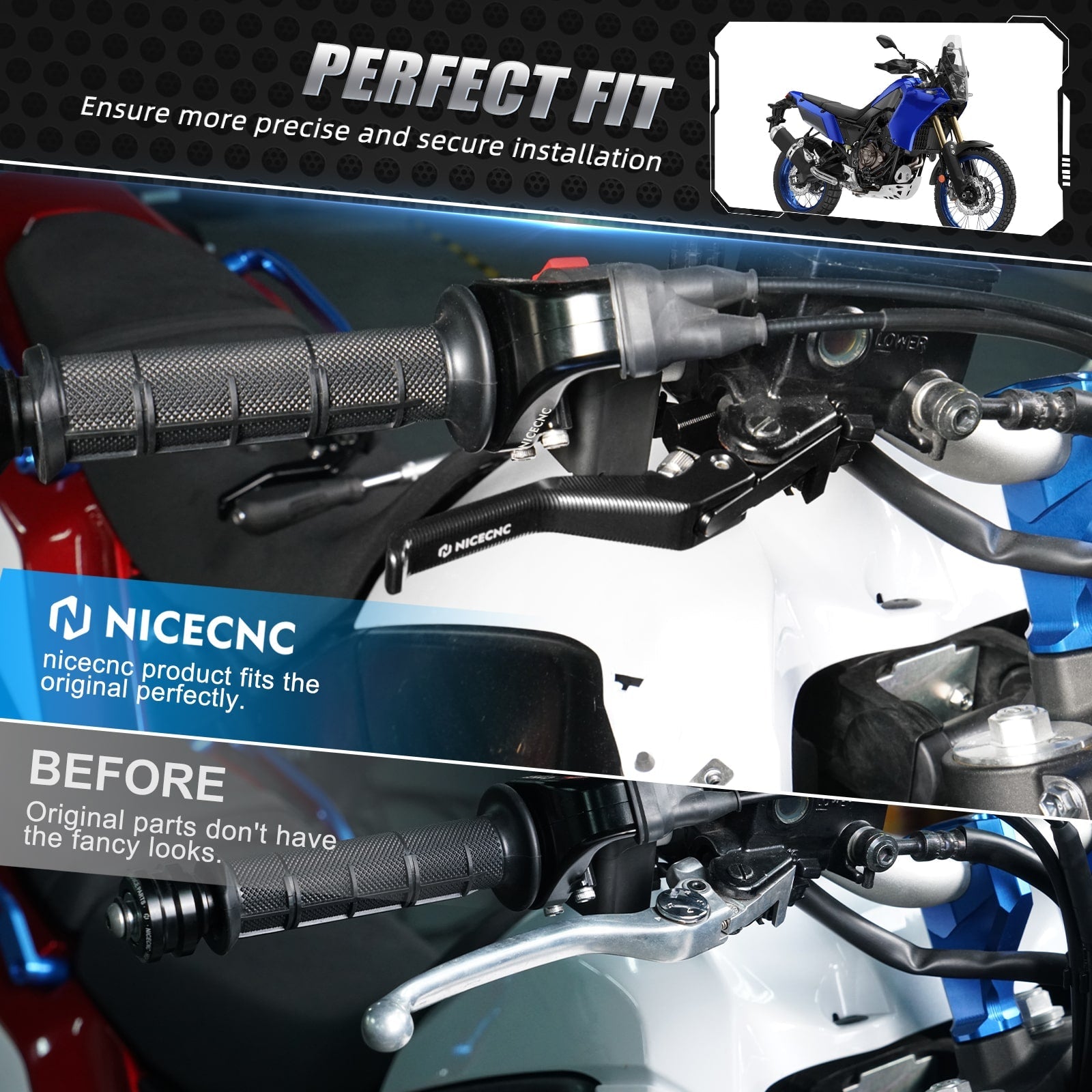 Shorty Brake Clutch Lever for Yamaha Tenere 700 / XTZ700 2019-2025 XSR700 2018-2024 MT-07 2018-2020