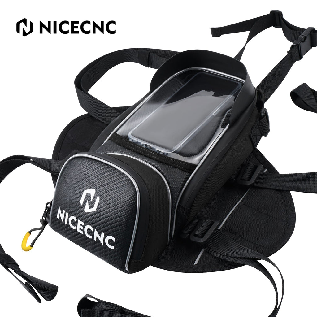 Universal Motorcycle Magnetic Tank Bag Front Fuel Storage Saddle Bag Touchscreen