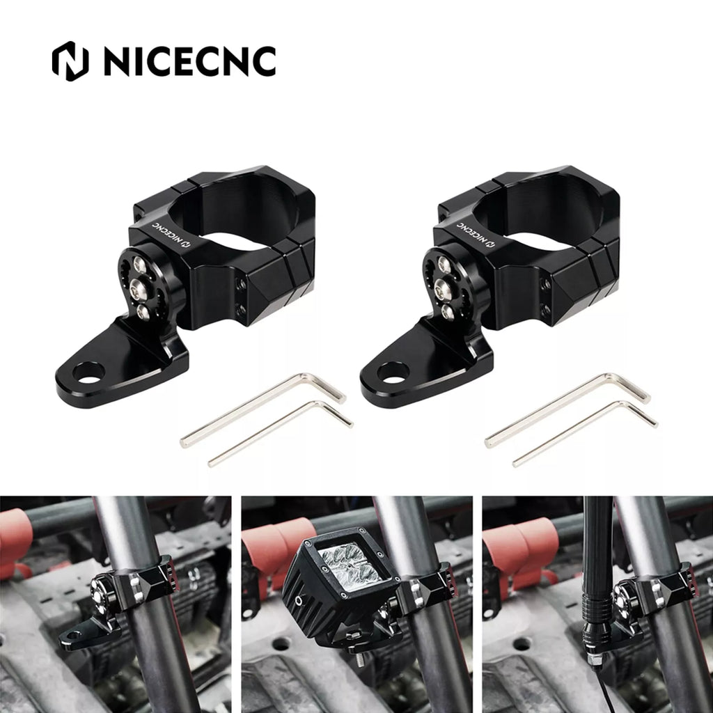 Whip Light Flagpole Light Mount Bracket Adjustable For 1.75-2" Roll Cage UTV ATV