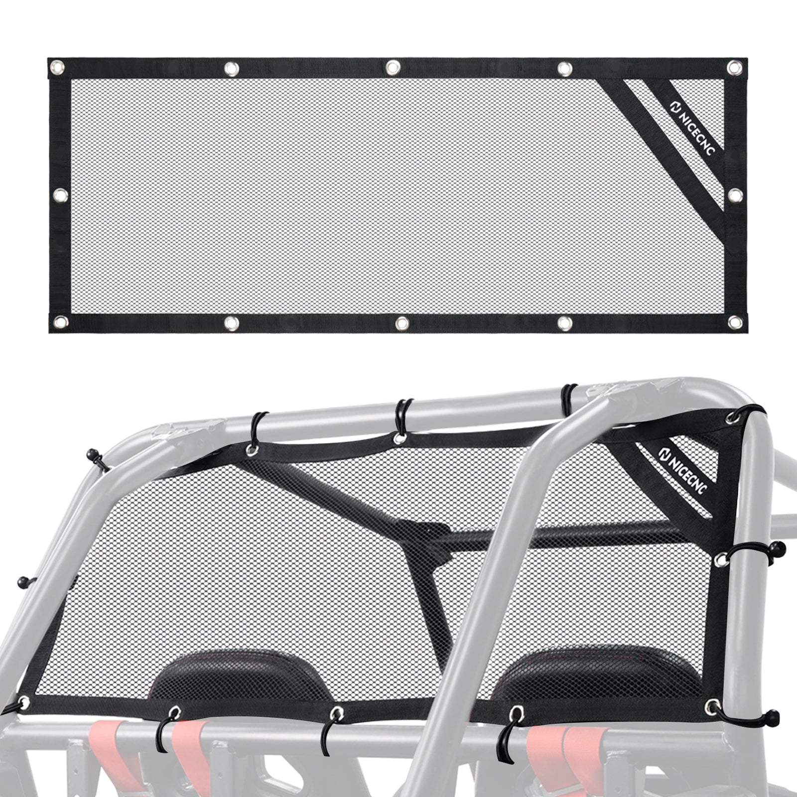 UTV Rear Window Mesh Net Sunshade Protection For Polaris RZR XP 1000 900 Turbo