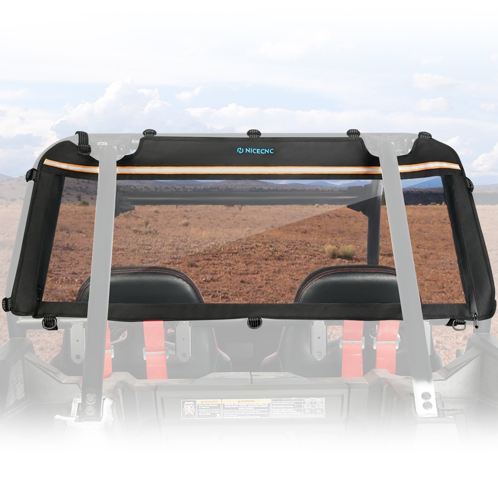 UTV Rear Window Mesh Net Sunshade Protection For Polaris RZR XP 1000 900 Turbo