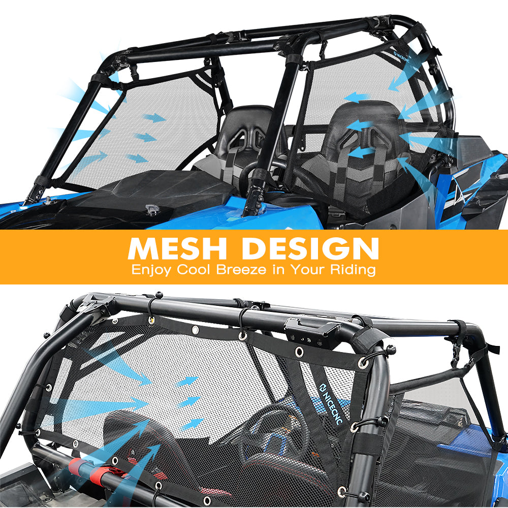 UTV Rear Window Mesh Net Sunshade Protection For Polaris RZR XP 1000 900 Turbo