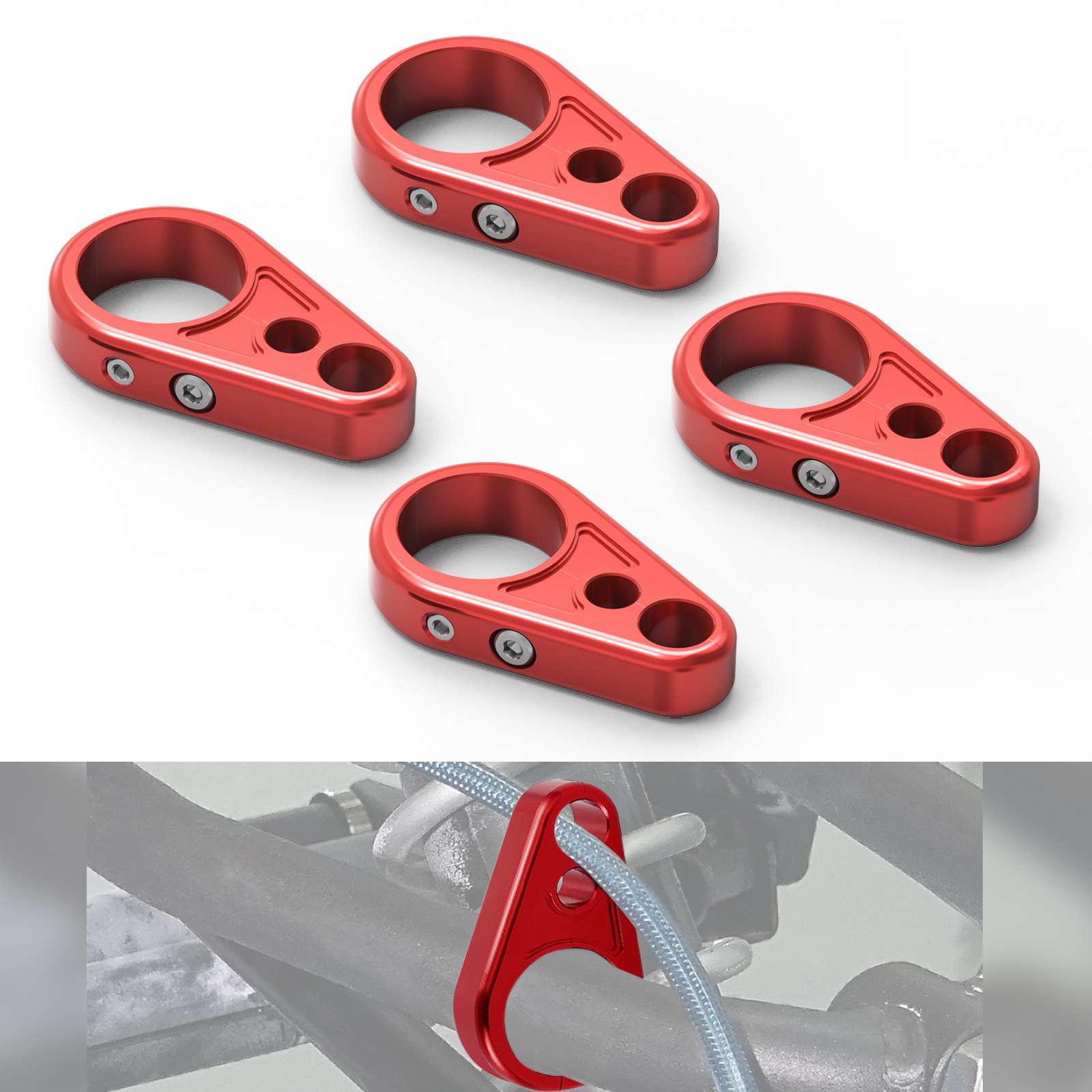 ATV 4PCS A-Arm Brake Line Cable Clamps For Yamaha Banshee 350 Blaster 200