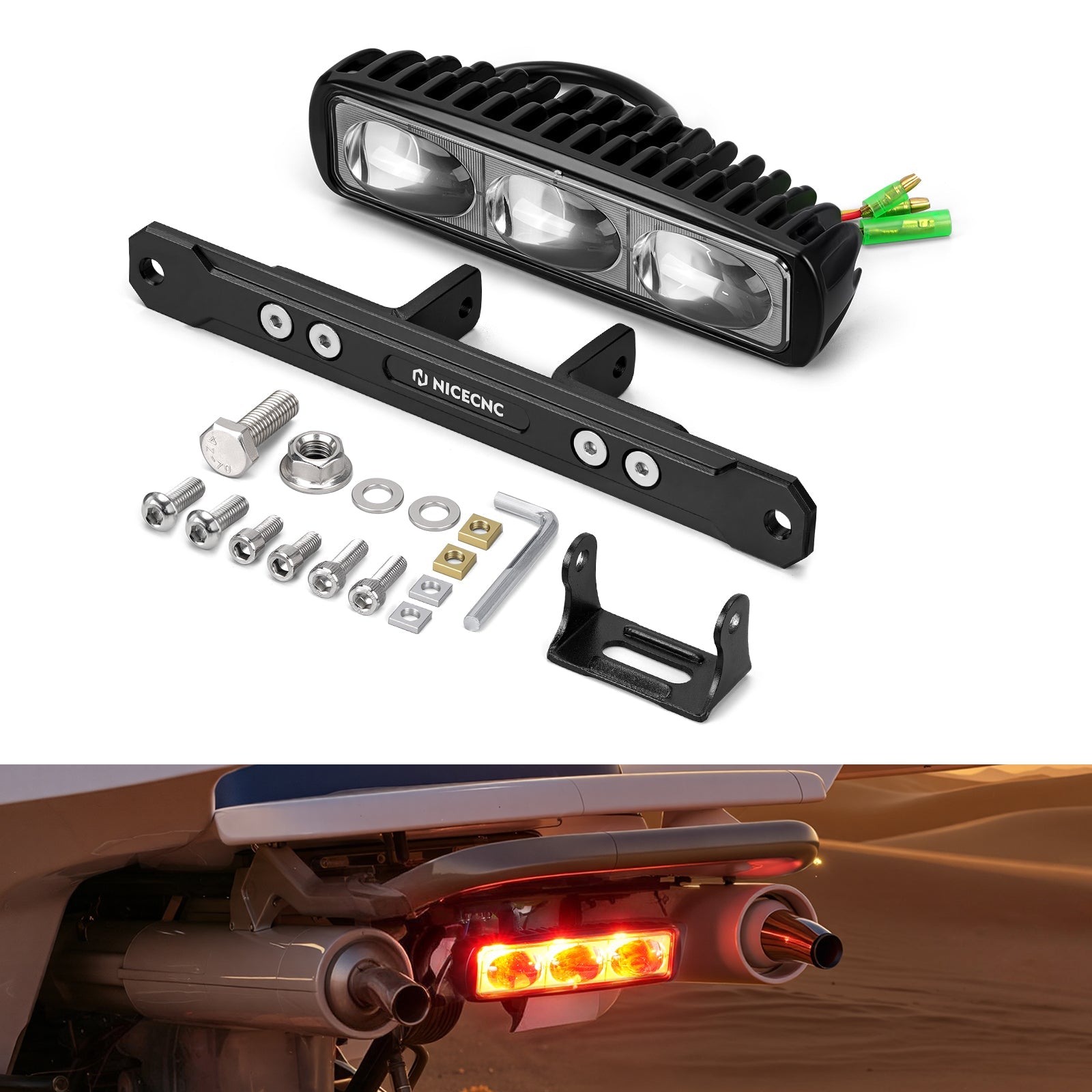 Plug & Play LED Rear Brake Tail Light w/Bracket For Yamaha Warrior Banshee Blaster