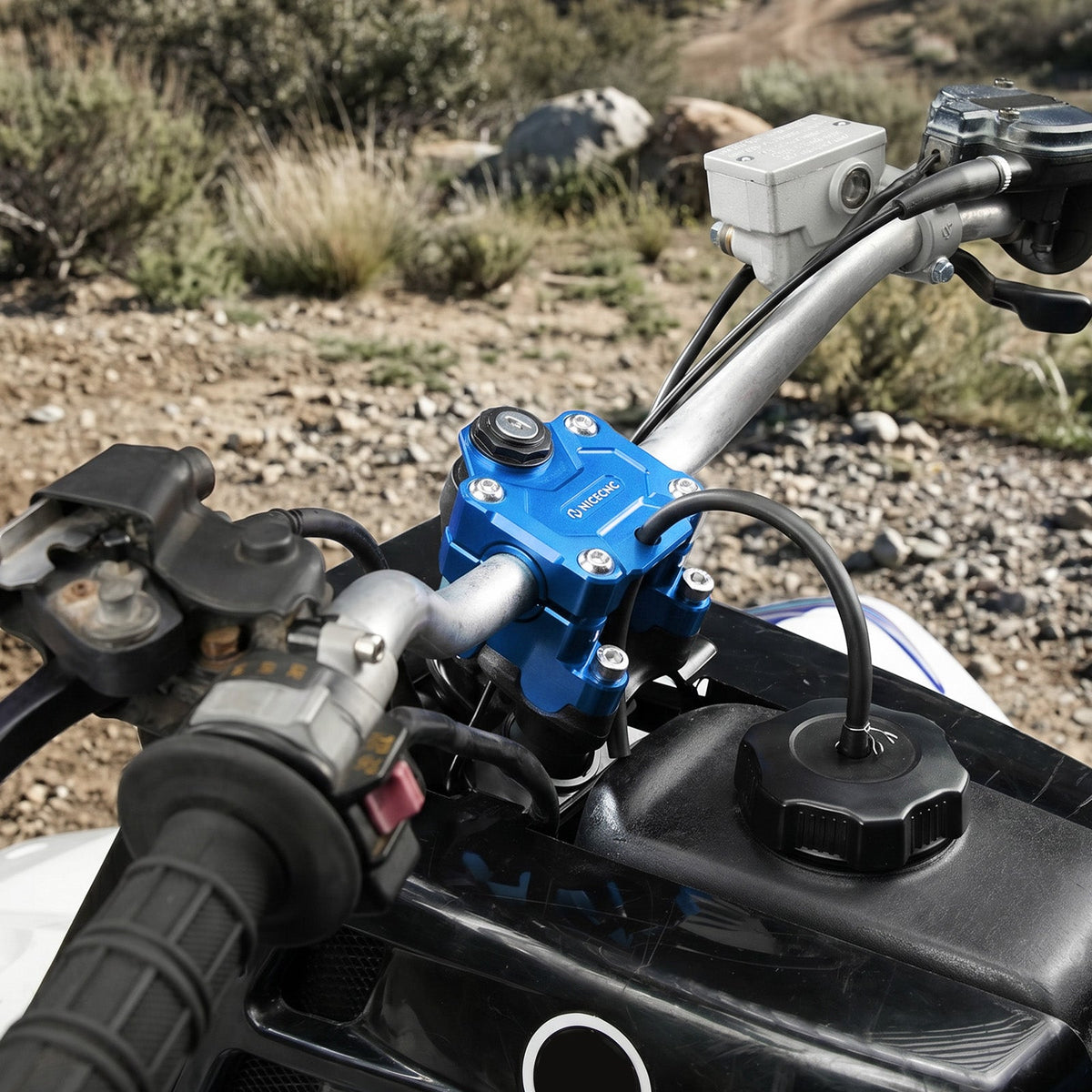 1.25" Handlebar Riser Clamp + Key Switch Mount For Yamaha Banshee 350