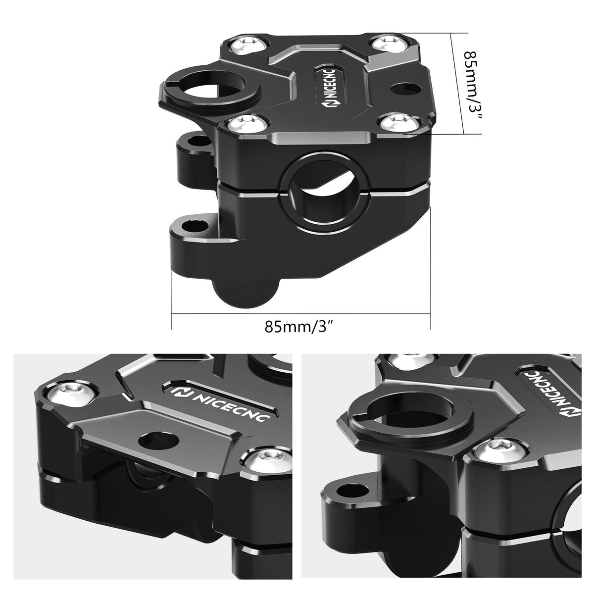 1.25" Handlebar Riser Clamp + Key Switch Mount For Yamaha Banshee 350