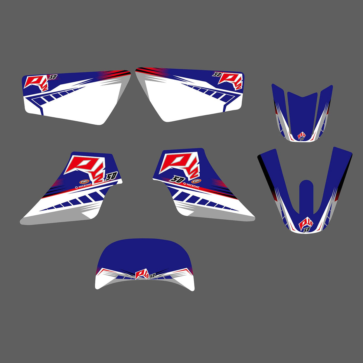 Motorcycle Team Full Graphics Background Sticker Decal Kits For YAMAHA PW50 ALL YEARS