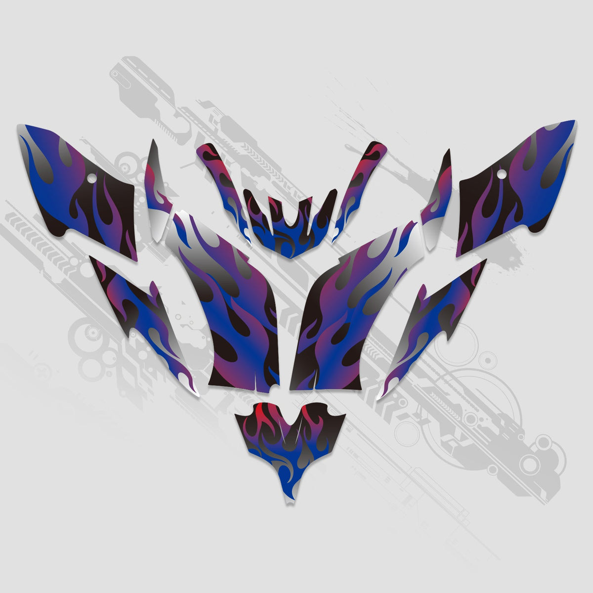 ATV Full Graphics Decals Stickers Set For YAMAHA Raptor 250 2008-Present