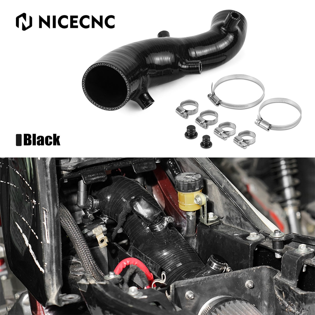 Reinforced Silicone Air Intake Hose Kit For Yamaha Raptor 700 R 2009-2026