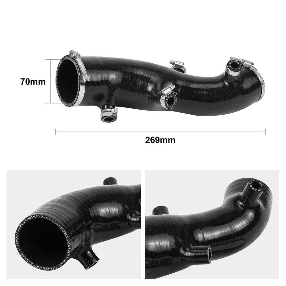 Reinforced Silicone Air Intake Hose Kit For Yamaha Raptor 700 R 2009-2026