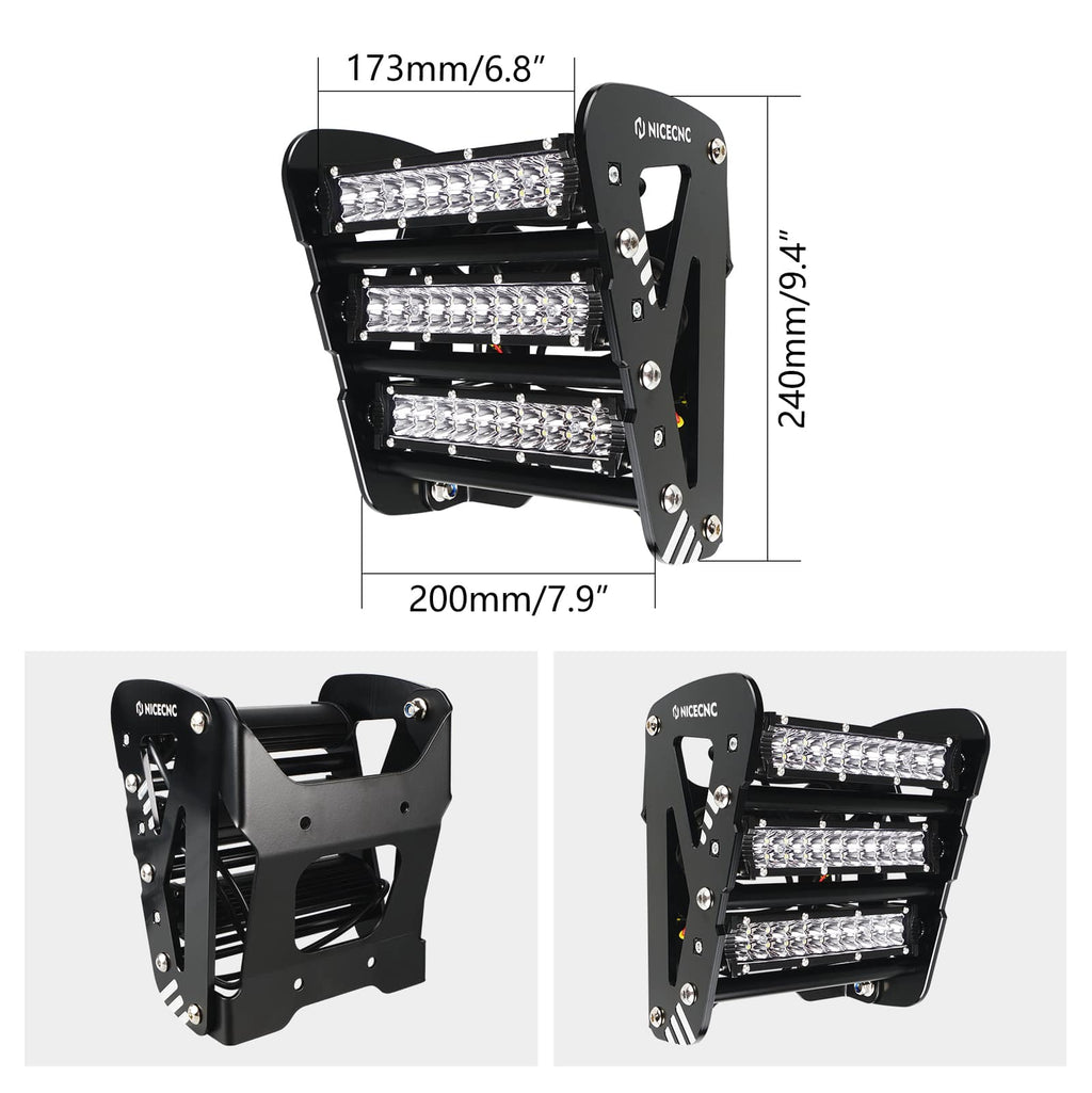 ATV Front Bumper w/LED Head Lights Bar Kit For Yamaha Raptor 700 R 2013-2026