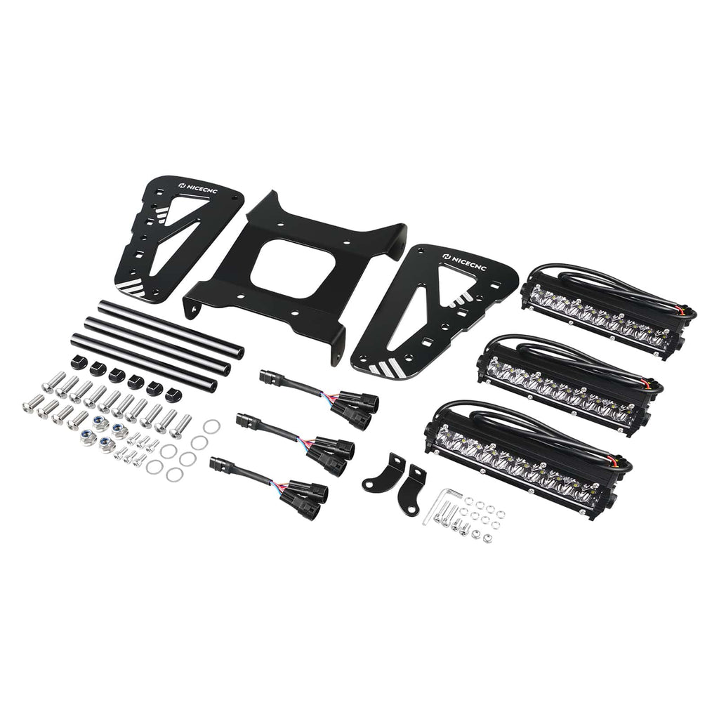 ATV Front Bumper w/LED Head Lights Bar Kit For Yamaha Raptor 700 R 2013-2026