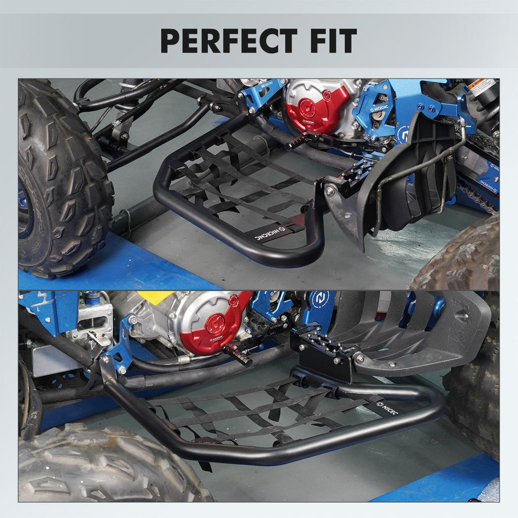 ATV Foot Peg Nerf Bars Heel Guards w/Webbing For Yamaha Raptor 700 700R 06-26