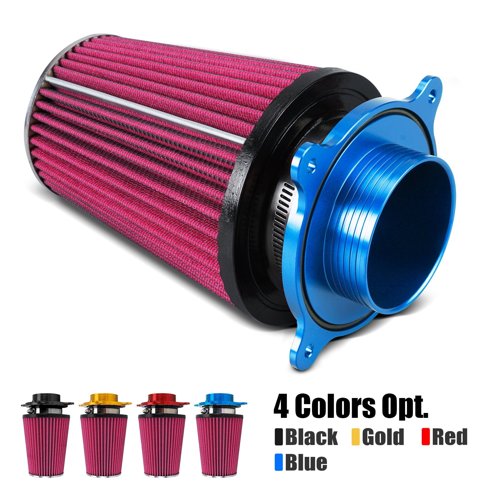 ATV High-Flow Air Filter Intake Cleaner w/Adaptor Kit For Yamaha Raptor 700 700R Position 1
