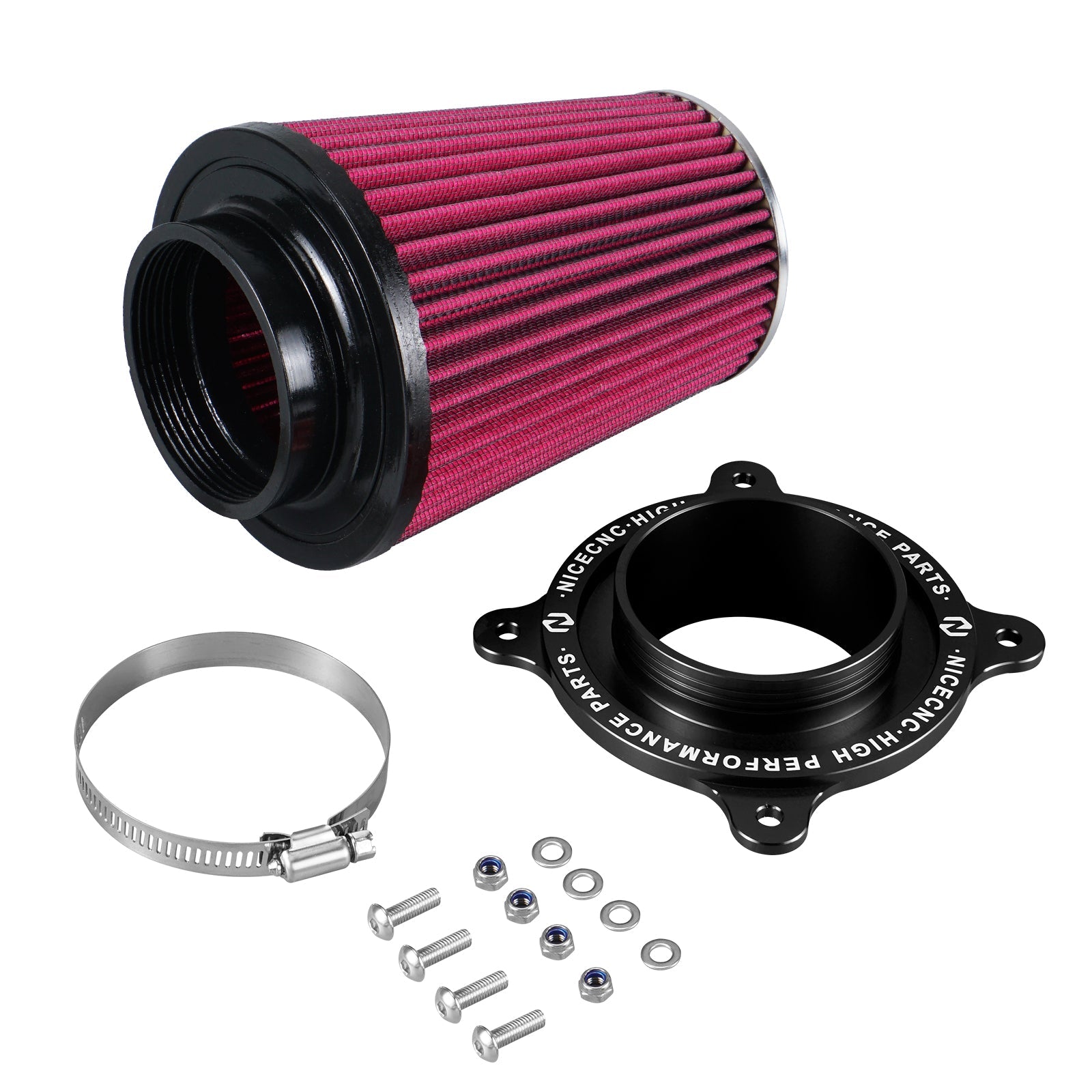 ATV High-Flow Air Filter Intake Cleaner w/Adaptor Kit For Yamaha Raptor 700 700R Position 12