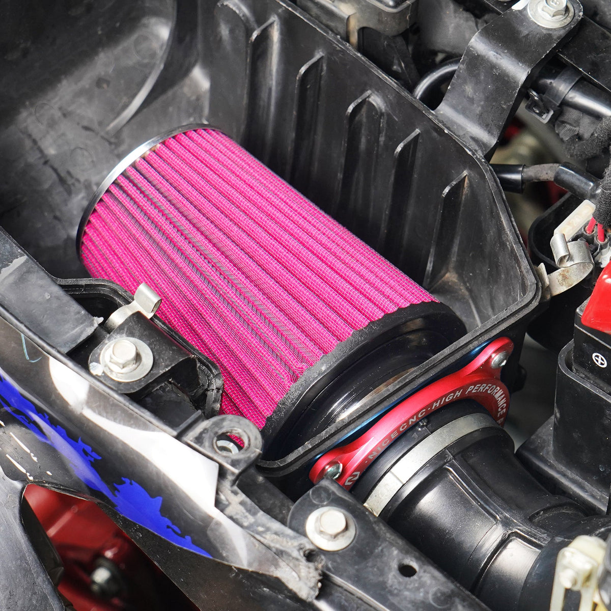 High-Flow Air Filter Intake Cleaner Airbox Lid Cover Kit For Yamaha Raptor 700 R 06-26