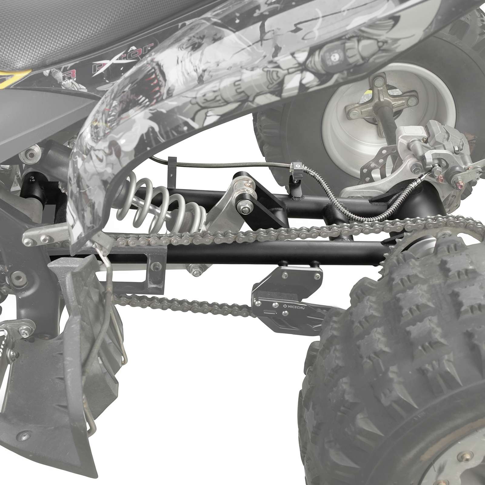 Extended +6" Swingarm & Rear Axle Bearing Carrier For Yamaha Raptor 700 R