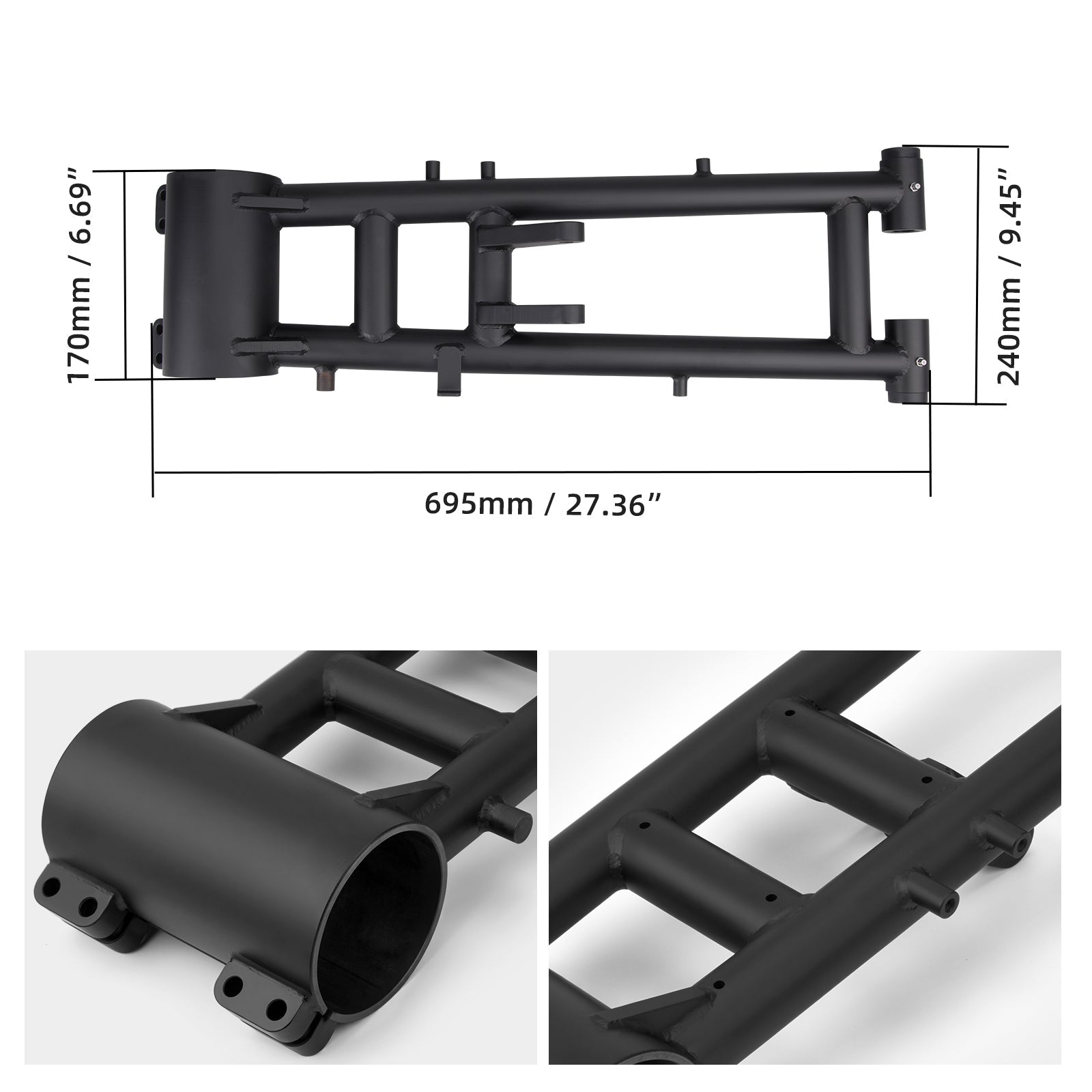 Extended +6" Swingarm & Rear Axle Bearing Carrier For Yamaha Raptor 700 R