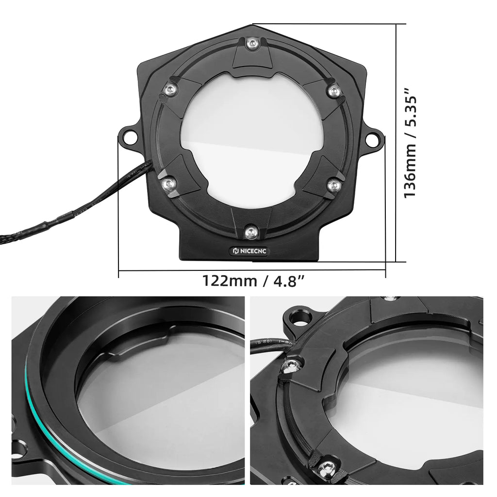 LED Cylinder Head Cam Shaft Cover w/Strip + Plug For Yamaha Raptor 700 R 06-26