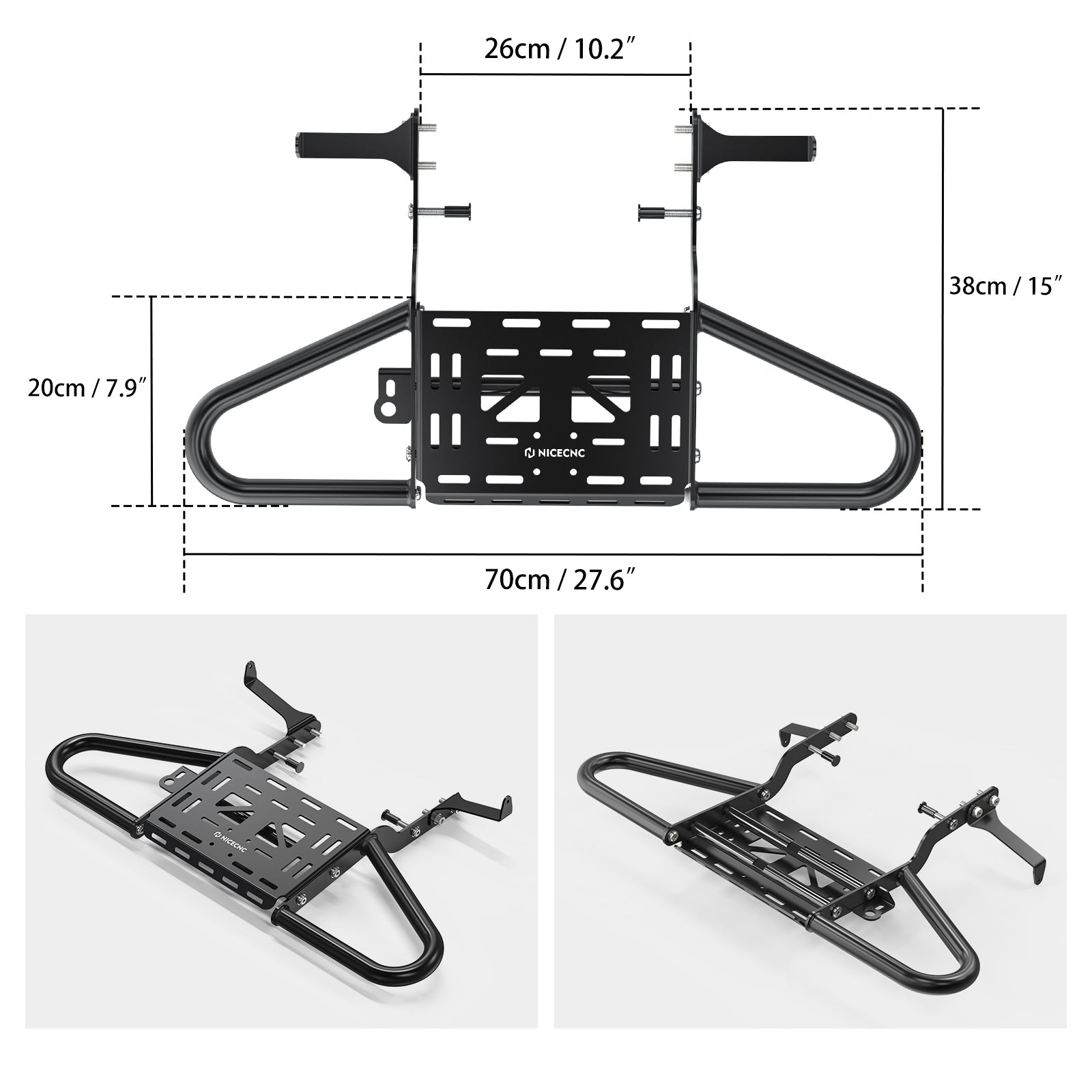 ATV Rear Grab Bar Luggage Rack Carrier For Yamaha Raptor 700 R 2006-2026