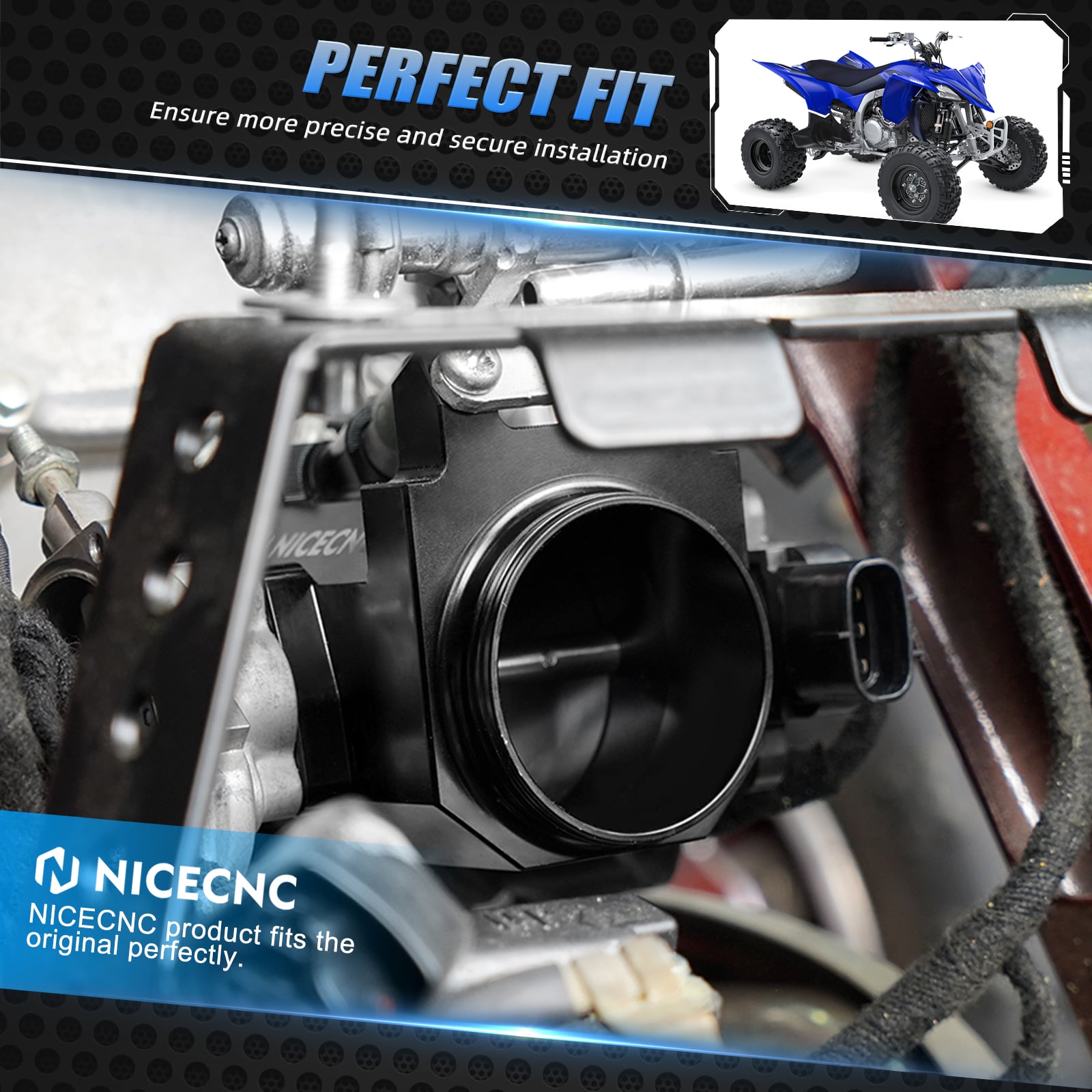 50MM Diameter Throttle Body Assembly Kit For Yamaha Raptor 700 R 2008-2026