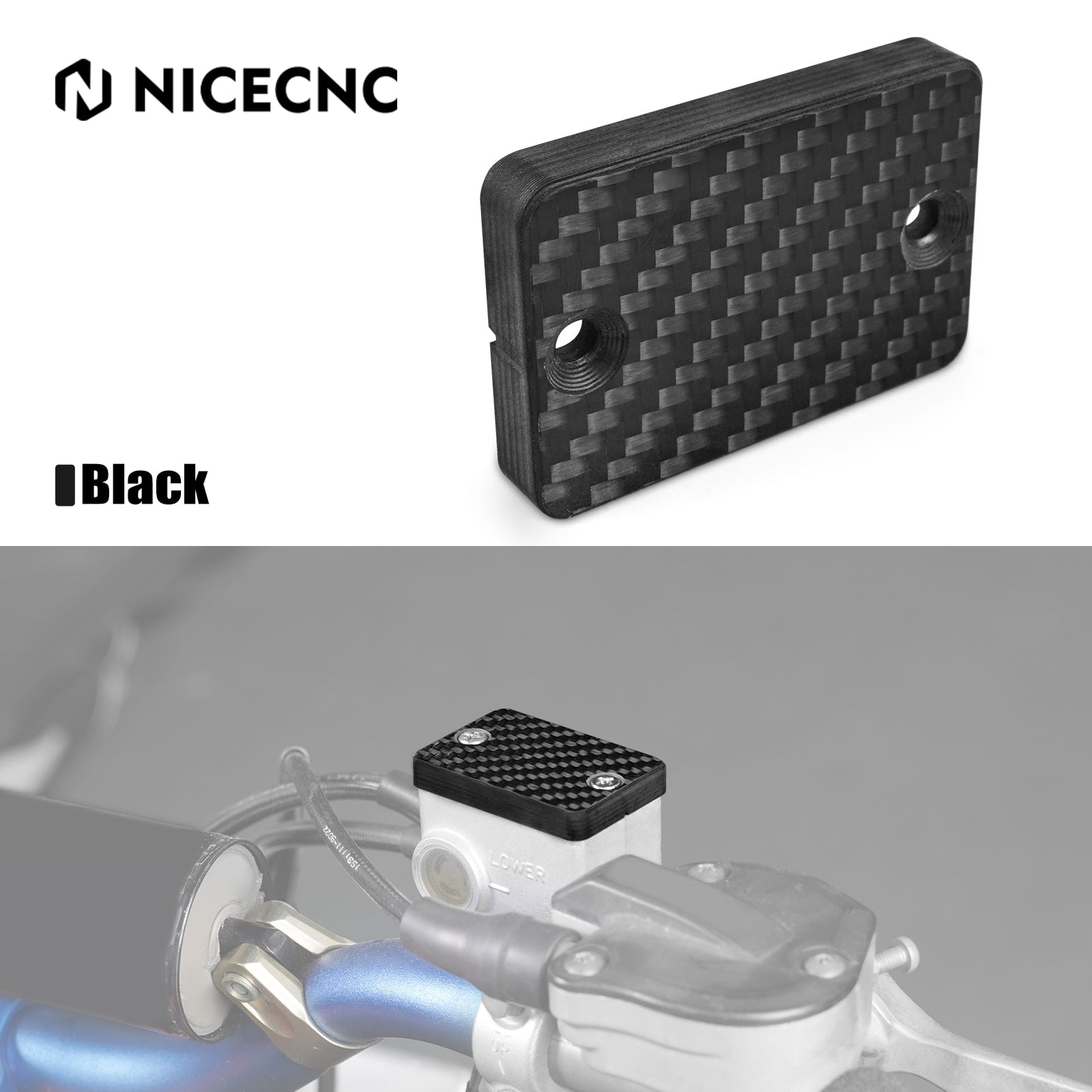 ATV Carbon Fiber Front Brake Reservoir Cover For Yamaha Raptor 700 250 Grizzly 700