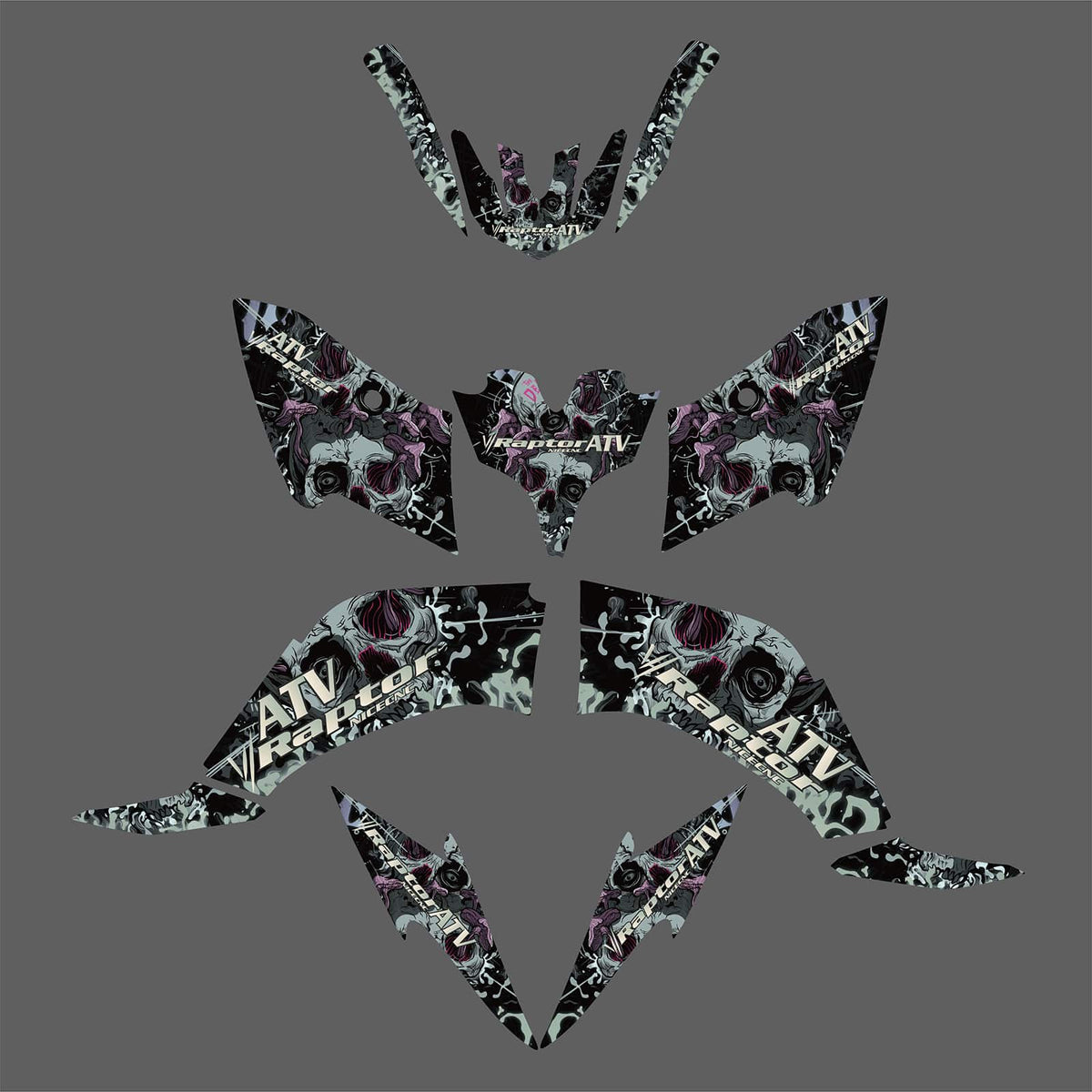 ATV Full Graphics Background Sticker Decal Kits For YAMAHA Raptor250 2008-Present