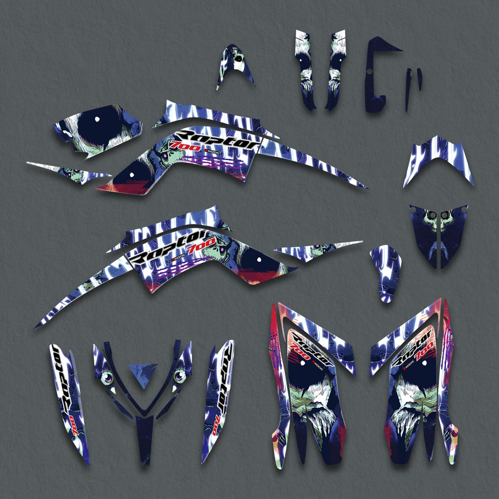 ATV Decals Full Graphics Background Stickers Kit For YAMAHA RAPTOR 700 2013-2023
