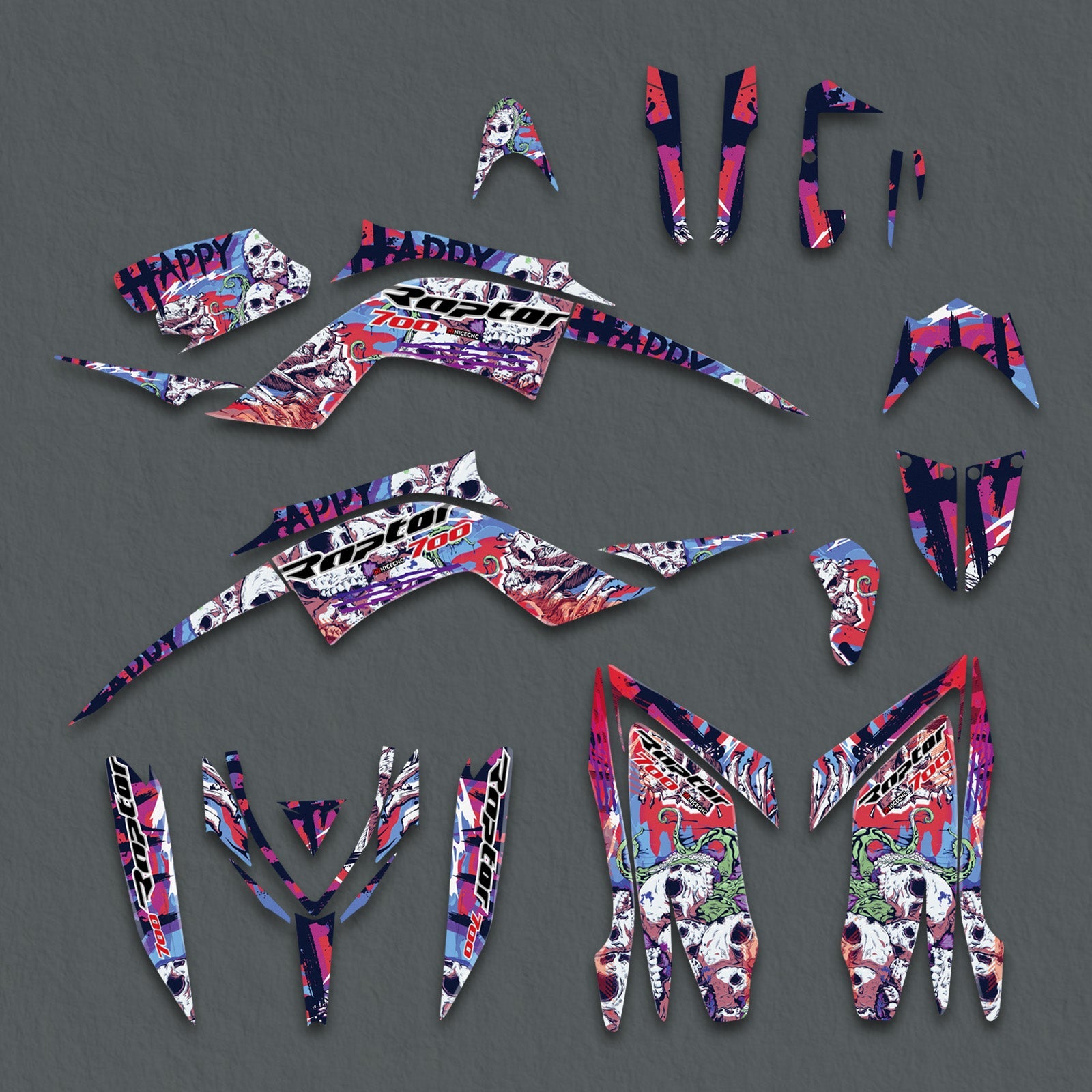 ATV Decals Full Graphics Protection Stickers Set For YAMAHA RAPTOR 700 2013-2023