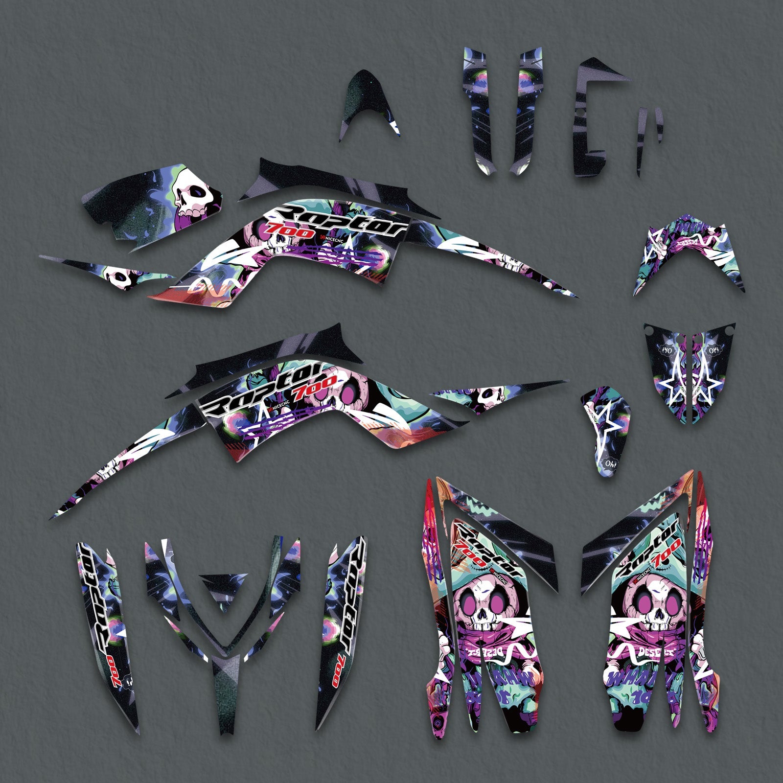 ATV Decals Full Graphics Protection Stickers Set For YAMAHA RAPTOR 700 2013-2023