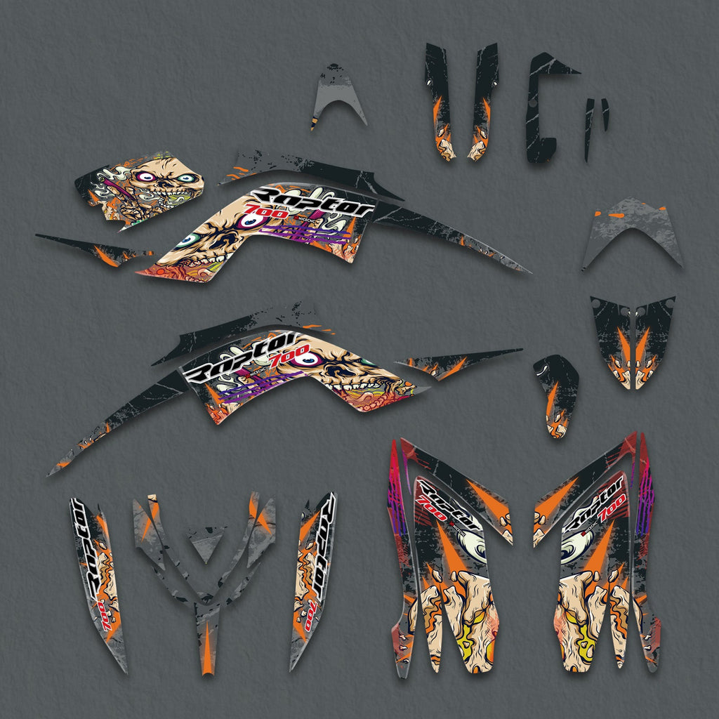 ATV Decals Full Graphics Protection Stickers Set For YAMAHA RAPTOR 700 2013-2023
