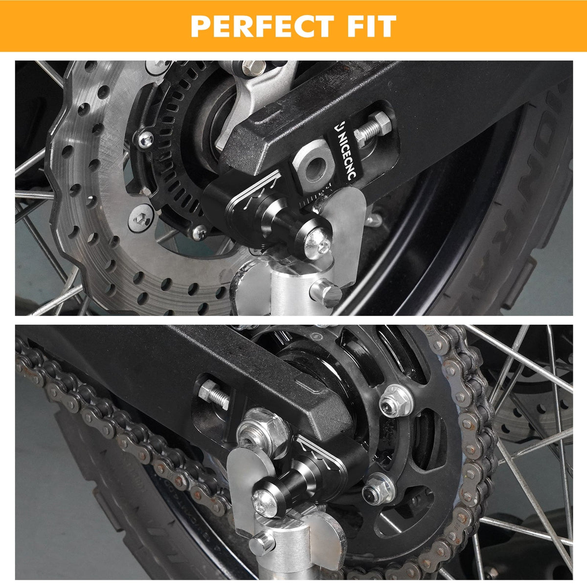 Chain Adjuster Blocks Swingarm Spools for Yamaha Tenere 700 2019-2024